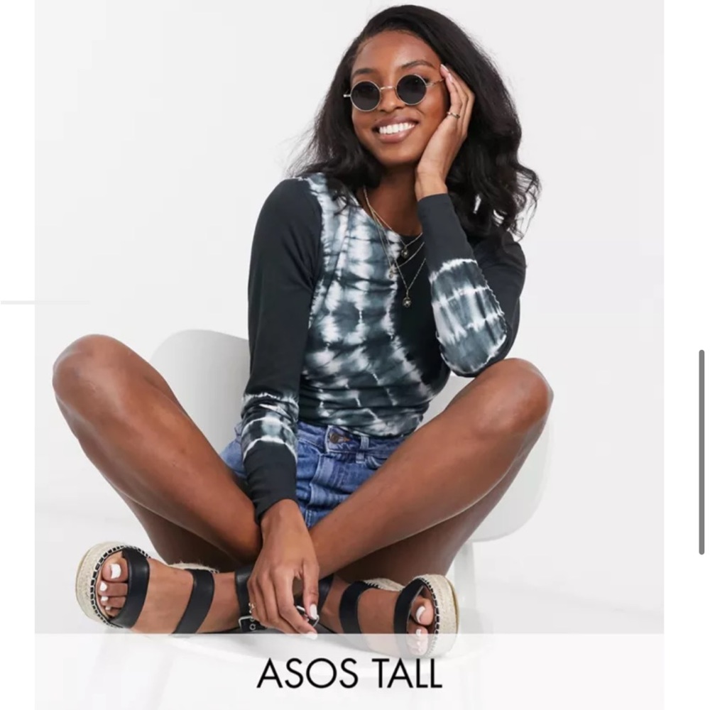 ASOS Design tall fitted top with open back in tie dye